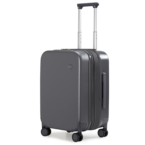 mixi 20 Inch Expandable Carry on Luggage 22x14x9 Airline Approved Suitcases with Spinner Wheels, Hardside Rolling Travel Suitcase PC with TSA Lock, Rock Gray - color: Rock Gray, size: 20-inch