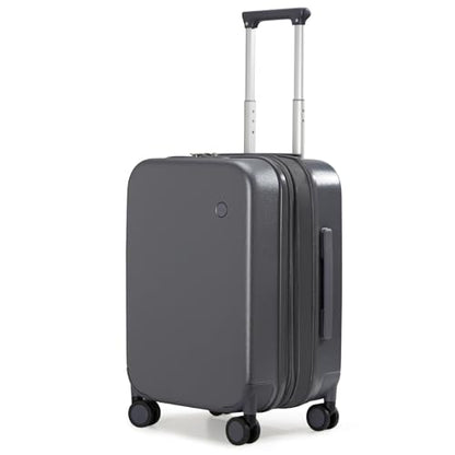 mixi 20 Inch Expandable Carry on Luggage 22x14x9 Airline Approved Suitcases with Spinner Wheels, Hardside Rolling Travel Suitcase PC with TSA Lock, Rock Gray - color: Rock Gray, size: 20-inch