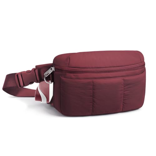 TOPEAST Waist Pack 3.5L Fanny Packs with Water Bottle Holder - color: Burgundy