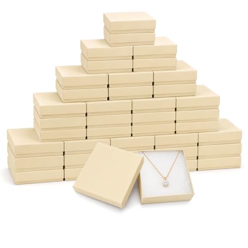 Jewelry Gift Boxes, 40 Pack 3.5x3.5x1 Inch, Brown - size: 3.5x3.5x1 Inch (Pack of 40)