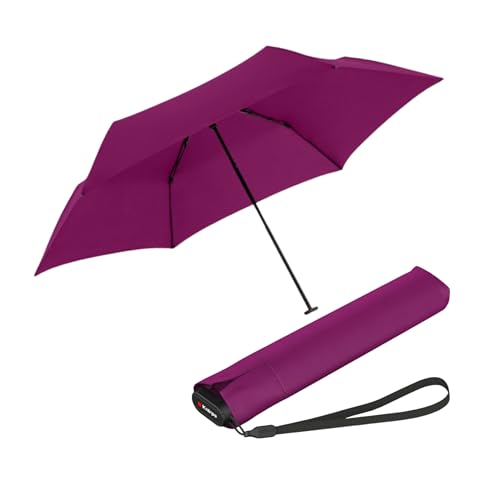Knirps US.050 Ultra Light Pocket Size Manual Rain Umbrella with Carrying Case - color: Berry