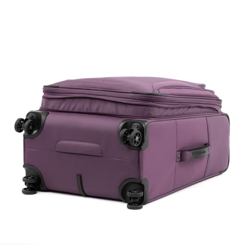 Travelpro Tourlite Softside 25" Expandable Luggage with 4 Spinner Wheels, Lightweight Suitcase, Checked Medium, Deep Purple - color: Deep Purple, size: Checked-Medium 25-Inch