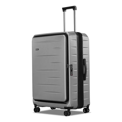 CENSIEN Expandable Checked Luggage, 28 Inch Top Opening Trunk Suitcases - color: Gray, size: 28 Inch EXT