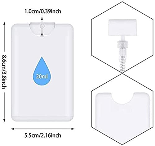 20 Packs 20ml Clear Plastic Perfume Spray Bottle Containers Refillable Perfume Spray Bottles Card Type Fine Mist Empty Container Moisturizing Water Box Makeup Sprayer for Skincare Water