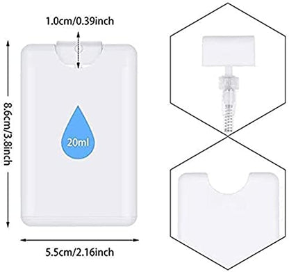 20 Packs 20ml Clear Plastic Perfume Spray Bottle Containers Refillable Perfume Spray Bottles Card Type Fine Mist Empty Container Moisturizing Water Box Makeup Sprayer for Skincare Water