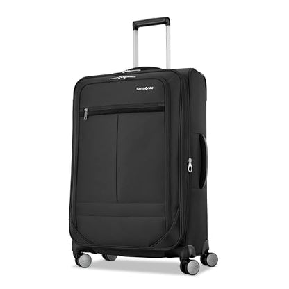 Samsonite 2-PC Soft-Sided 21/25” (Carry-On & Medium Checked), Lightweight Expandable Element Luggage Set: 2 Front Pockets & Side Pocket, Four Spinner Wheels, Adjustable Handle, Durable- Black - color: Black, size: 2-Piece Set (21/25)