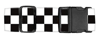Luggage Straps for Suitcases Travel Belt Accessories, Cute Suitcase Strap, Adjustable Luggage Belt Strap, Heavy Duty with Quick-Release Buckle Luggage Strap Classic White Black Checkerboard - color: Classic White Black Checkerboard
