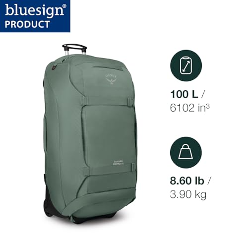 Osprey Sojourn Shuttle 30"/100L Wheeled Duffel Luggage, Green OS - color: Koseret Green, size: 30"/100L