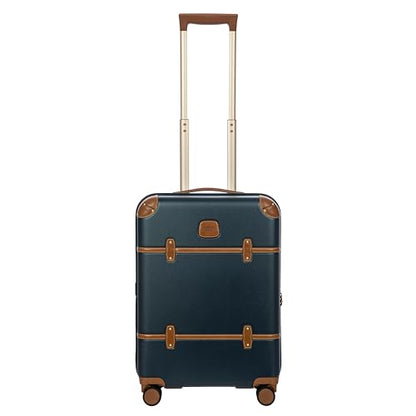 Bric's Bellagio 3.0 Spinner Trunk - Airline Approved Luxury Hardshell Carry On Luggage with Large Wheels,Telescopic Handle, Leather Detailing - Expandable Rolling Suitcase - 21", Blue - color: Blue, size: Carry-on