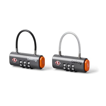 Bellroy Travel Lock Duo (Set of 2 TSA Luggage Locks with Flexible Fit and Combination Function) - Graphite