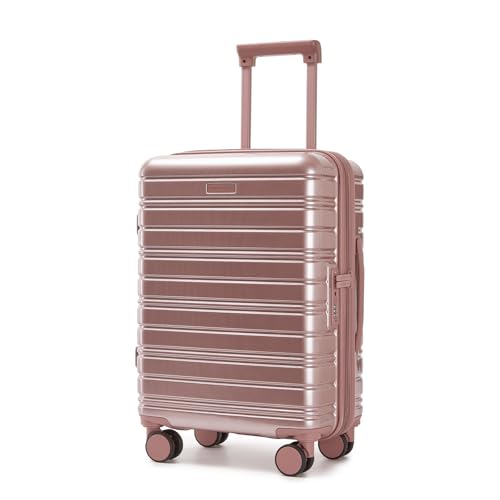 LARVENDER Carry On Luggage 22x14x9 Airline Approved, Suitcases with Wheels - color: Rose Gold 1