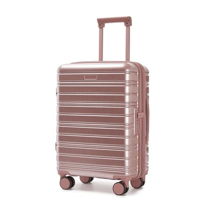 LARVENDER Carry On Luggage 22x14x9 Airline Approved, Suitcases with Wheels - color: Rose Gold 1