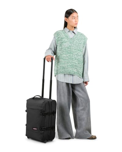 Eastpak Tranverz S – 42L Large Wheeled Luggage with Dual Compartments, TSA Lock, Compression Straps & Smooth-Wheeling System, Black - color: Black, size: 42 Liter Carry On