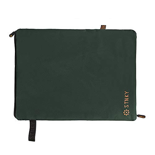 STNKY Bag Pro - 여행, 요가, 헬스케어, 체육관 키트, 세탁용 지퍼, 손잡이 및 내부 메시 백이 있는 세탁 가방(표준, 포레스트 그린) - color: 포레스트 그린., size: Standard