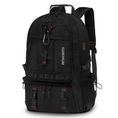 Travel Backpack with Shoe Compartment 45L TSA Carry on Fits 18.4" - color: Expandable Black