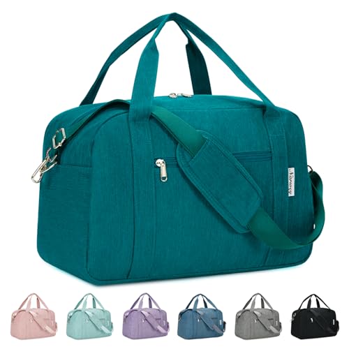Narwey Carry on Duffle Bag Underseat for Airplane, Personal Item Travel Bag - color: Teal, size: Small without laptop compartment
