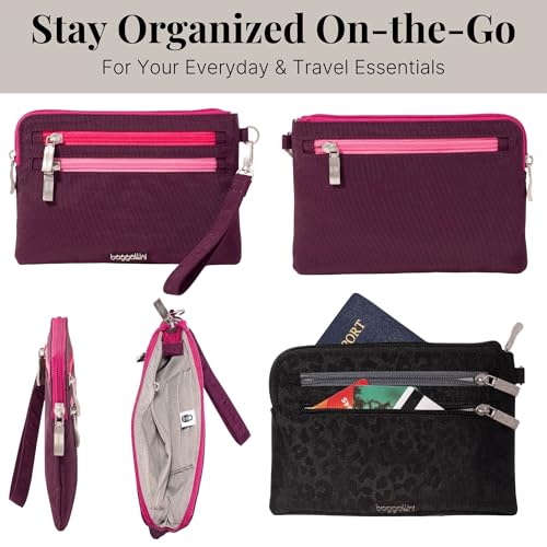 Baggallini Women's Rfid Currency Organizer Wristlet - color: Mulberry