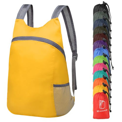 Ultra Lightweight Hiking-Daypack,Foldable Travel Packable Backpack - color: Yellow