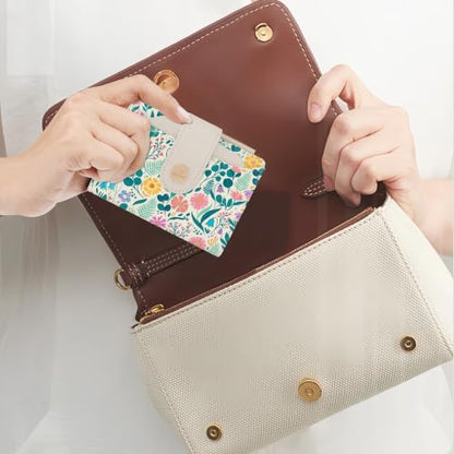 Floral Womens Bifold Wallet,Compact Leather Credit Card Holder - color: Floral