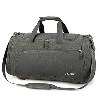 G4Free 45L/60L 3-Way Duffle Backpack Gym Bag with Wet Pocket & Shoes Compartment Sports Travel Weekender Overnight Duffel Bag - color: Grey, size: 45l