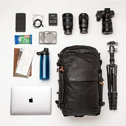 Shimoda Explore v2 25 Starter Kit, Compact Outdoor Photography Travel Backpack incl. Small Mirrorless Core Unit, Carry-On Ready Adventure Pack, Anti-Theft Camera Access, 14" Laptop Sleeve, Black | Anti-Theft Camera Access, 14" Laptop Sleeve, compact Outdo