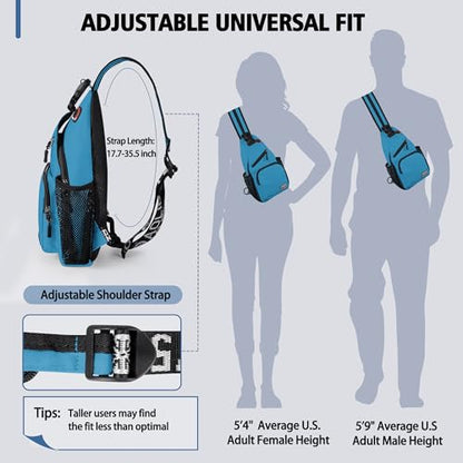 Geestock Convertible Sling Bag Crossbody Backpack for Women Men, Blue - color: Blue, size: Small
