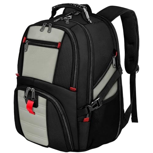 YOREPEK Large Laptop Backpack for Men, Heavy Duty Travel Backpack | Carry On Flight Approved, 18.4 Inch College Work Bookbag, Water Resistant Business Backpack for Men mochilas para hombres - color: Grey, size: 18.4 Inch