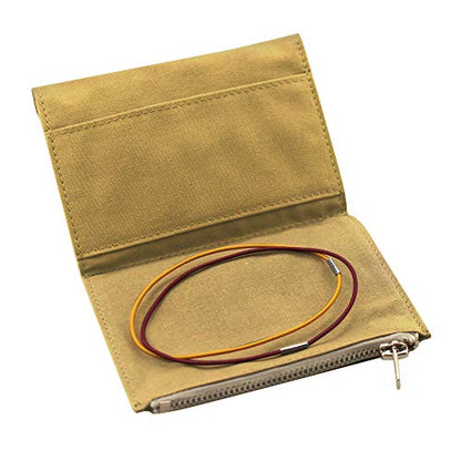 Canvas Zipper Pouch Refill for Travelers Notebook,Insert Pocket Pack with 2 Elastic Bands TN Accessories Paper Card Holder Storage Bag (Passport Size, Yellow) - style: Yellow Passport Size
