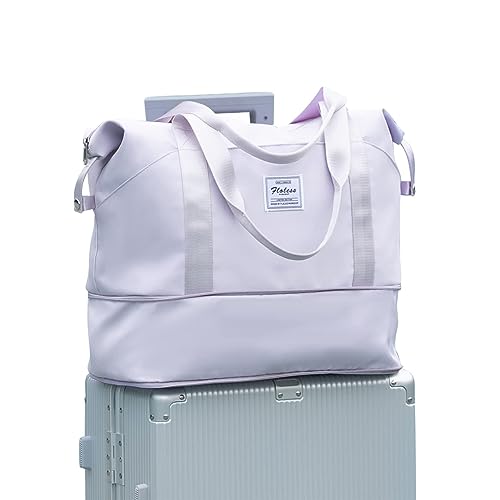 Travel Duffle Bags for Women Overnight Tote Bag Carry On Personal Item - color: A110-purple-expandable, size: X-large