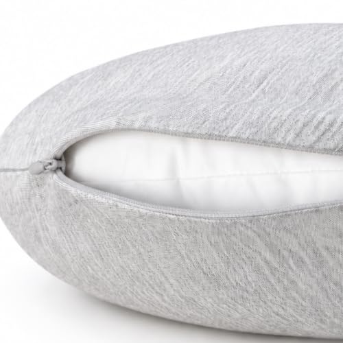 Continental Bedding U-Shaped Travel Neck Pillow, 13 x 11 Inch, Soft Plush Polyester Fiber Fill, Removable 80% Viscose Derived from Bamboo 20% Polyester Cover, Travel Case