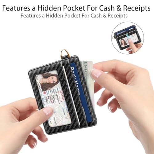 Slim Minimalist Pocket Credit Card Holder Wallet Men - color: Carbon Fiber