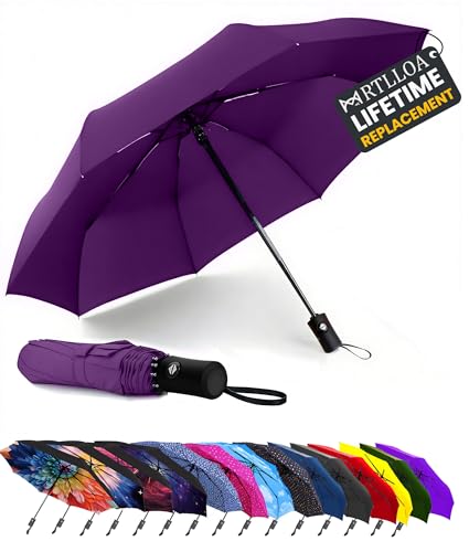 MRTLLOA Travel Essentials Mini/Compact Umbrella for Purse - color: Purple, size: 42 Inch