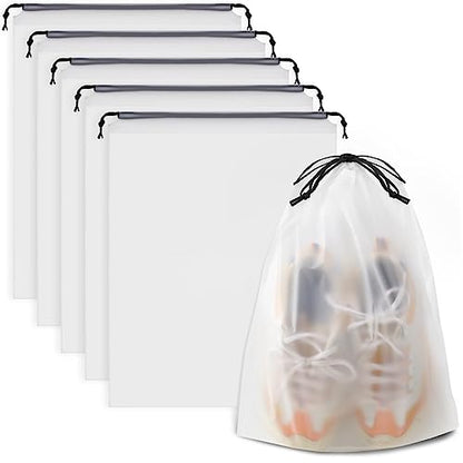 Clear Shoe Bags for Travel 5 PCS, Drawstring Travel Shoe Bags for Packing - color: Clear, style: 5 Pack