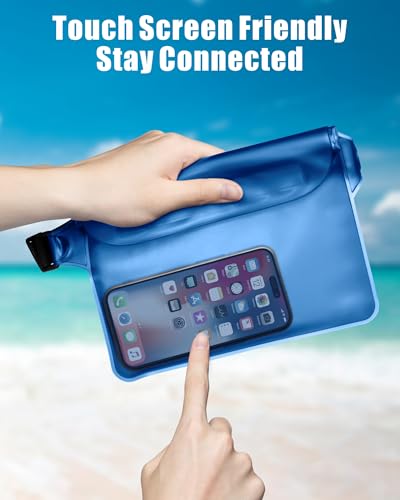 F-color Waterproof Fanny Pack - Waterproof Pouch, Beach Cruise Essentials - color: 2 Pack,Black+Blue