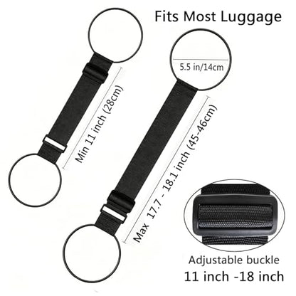 Luggage Straps for Suitcases, Luggage Connector Belt Strap - color: 2 Black+2 Colorful