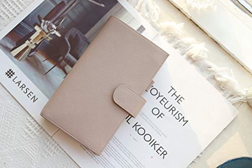 Moterm Companion Traveler's Notebook Cover - Upgraded Design with Back Pocket (Standard Size, Pebble-Taupe) - color: Pebbled-taupe, size: Standard