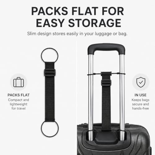 2-Pack Elastic Luggage Straps for Attaching Extra Bags to Suitcase – Lightweight Bungee Belts for Travel