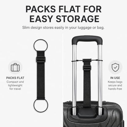 2-Pack Elastic Luggage Straps for Attaching Extra Bags to Suitcase – Lightweight Bungee Belts for Travel