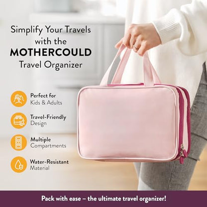 Mothercould Small Kids Travel Organizer, Hanging Bag With Hook, Pink - color: Pink, size: Small