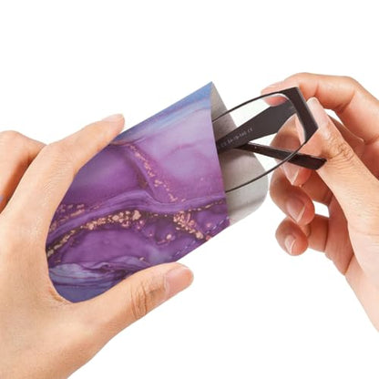 TRIUMPH VISION 3 Pack Reading Glasses Pouch Soft Case Eyeglass Sleeve Slim - color: Pu Marble Multi Colors, size: Small
