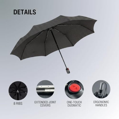 Knirps T.200 Automatic Travel Umbrella for Rain, Chain Black - color: Chain Black