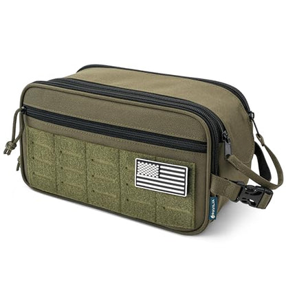 PAVILIA Tactical Toiletry Bag Men, Water Resistant Molle Military, Olive XL - color: Olive, size: Extra Large