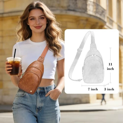 INICAT Small Sling Bags for Women Crossbody Purse - color: Brown Yellow