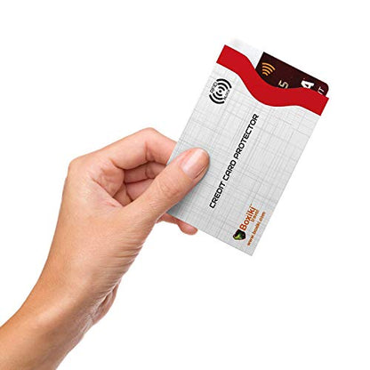Boxiki Travel Set of 12 RFID Blocking Sleeves. Best way to Protect your Cards from Electronic Theft. Durable, Lightweight and Compact Design to fit in any Pocket or Purse. (White) - style: Classic White Collection