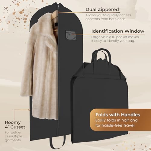 Your Bags Heavy Duty Travel Garment Bag, Suit Bag for Men, 24" x 60" - size: 60"