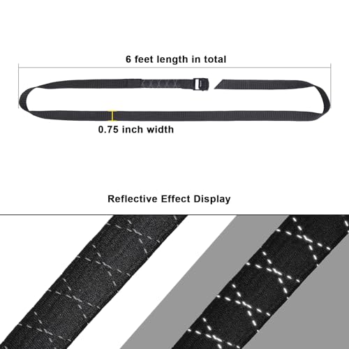 Ayaport Adjustable Stretch Lashing Straps with Buckles 0.75" x 6', 4 Pack - color: Black-Stretch, size: 0.75'' x 6'