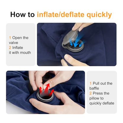 Inflatable Travel Foot Rest Pillow, Small Size（Blue, 1 Pack） - color: Blue, size: 1 Pack-S