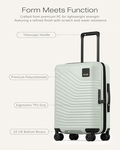 Coolife Luggage Carry-On, Lightweight PC Hardside Suitcase, 20-Inch, Black - color: Light Green, size: Carry-On 20-Inch