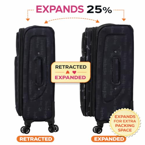 Karriage-Mate Betty Boop 4-Piece Softside Luggage Set - 20/24/28/32 Inch Expandable Spinner Suitcases with Rolling Wheels (1B) - color: 1B