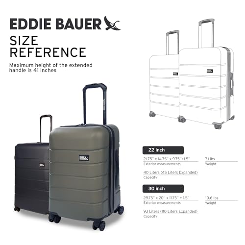 Eddie Bauer Glacier Hardside Luggage, Sprig, 30" - color: Sprig, size: 30" (Check-In)